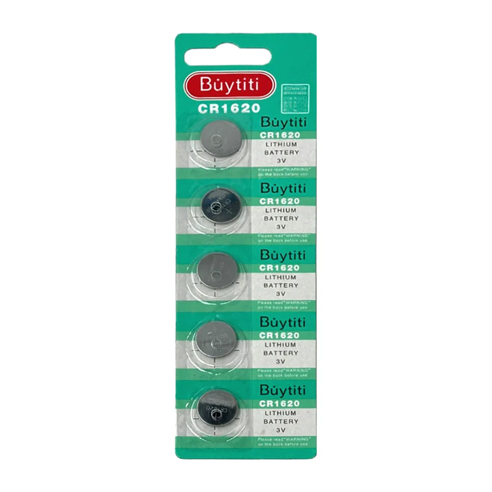 Blíster de 5 pilas de litio buytiti tipo botón, 3v, cr1620 / idc-1620