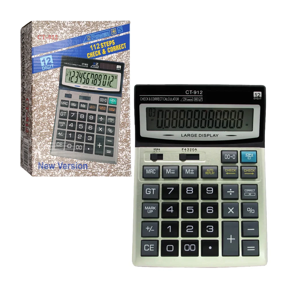 Calculadora electrónica de 12 dígitos con 112 pasos para comprobar y corregir, variedad de usos / ct-912 / b9122