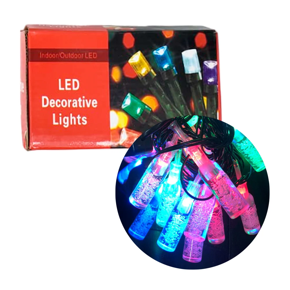 Serie de luces led rgb con diseño de colgantes en forma de botellas transparentes con cable negro, 4m / led decorative lights / cxk-j1