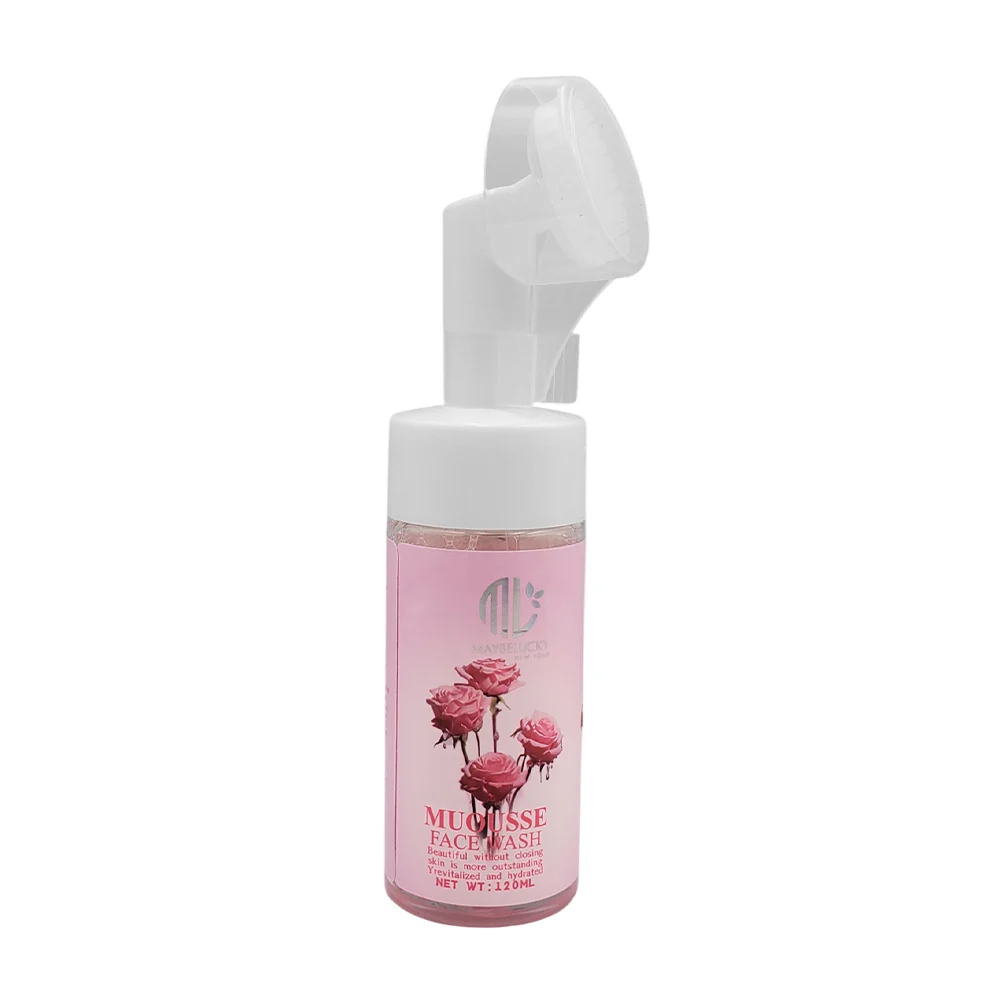 Mousse espuma facial limpiadora con extracto de rosas + cepillo limpiador, 120ml / maybelucky / cy-210511