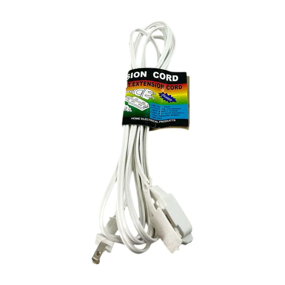 Extensión eléctrica para interior de 3m con 3 tomacorrientes, color blanca / d-20058