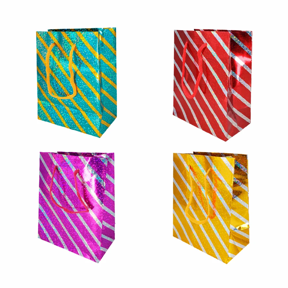 1pza Mini bolsa de regalo con efecto holográfico 14x11.5x6.5cm, variedad de modelos / d2349
