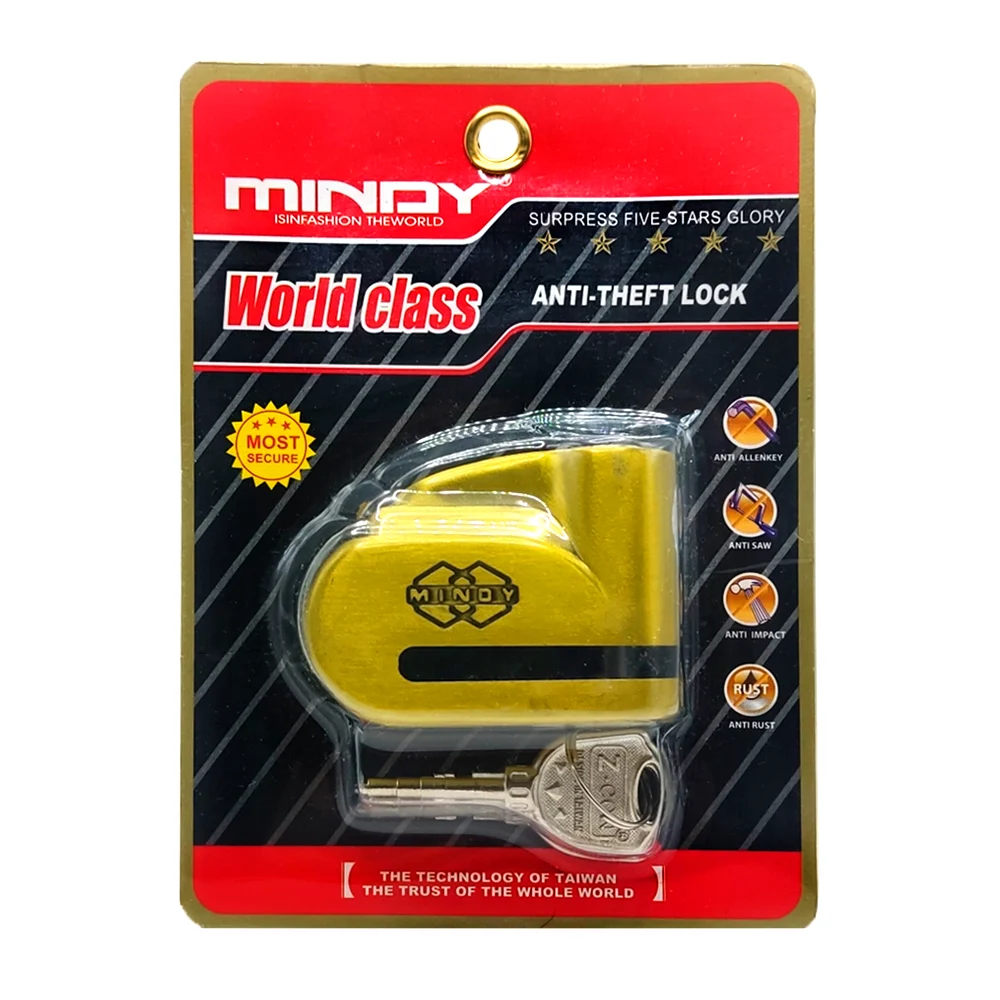 Candado de alto rendimiento para motocicleta - bicicleta, seguridad máxima, anticorrosión, resistente a corte, impacto o ganzúa + juego de llaves / candado mindy / d260 / d2