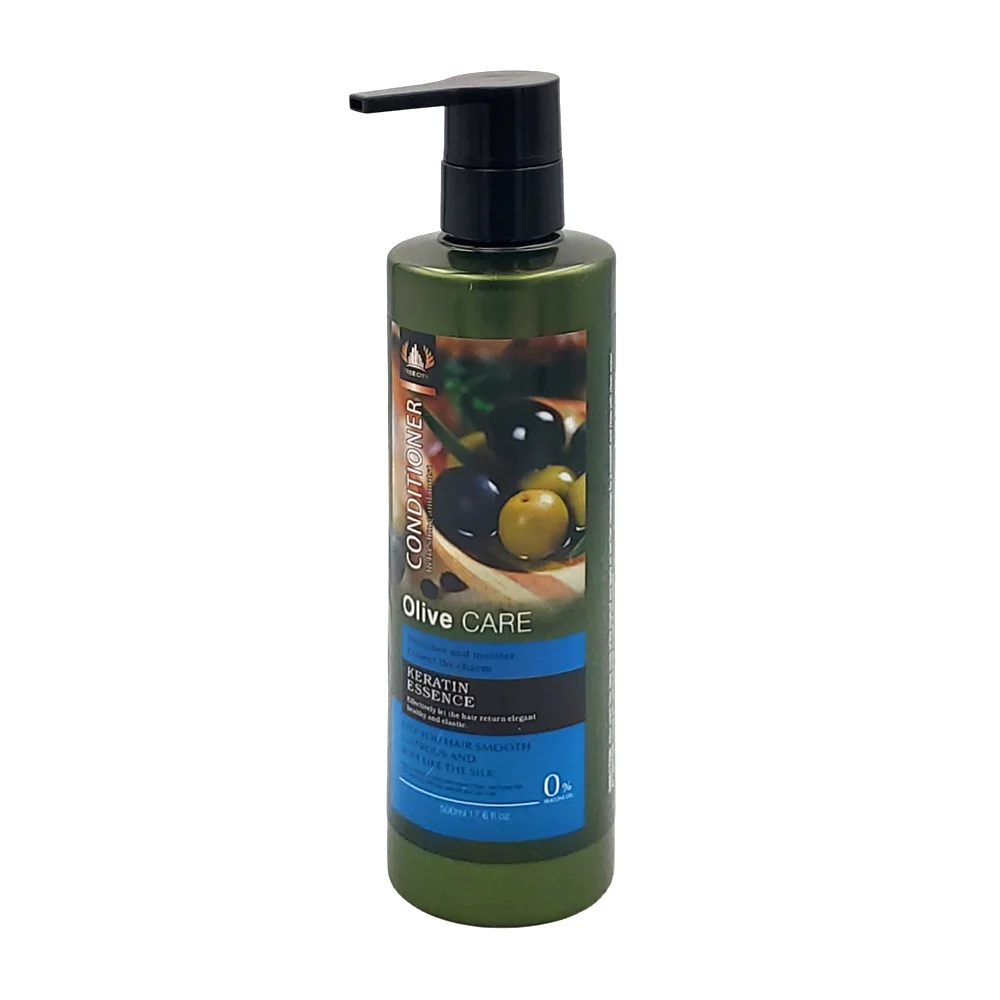 Acondicionador con dispensador con keratina y extractos de oliva para refrescar el cuero cabelludo, 500ml - 17.6oz / tree city / conditioner olive care / df050