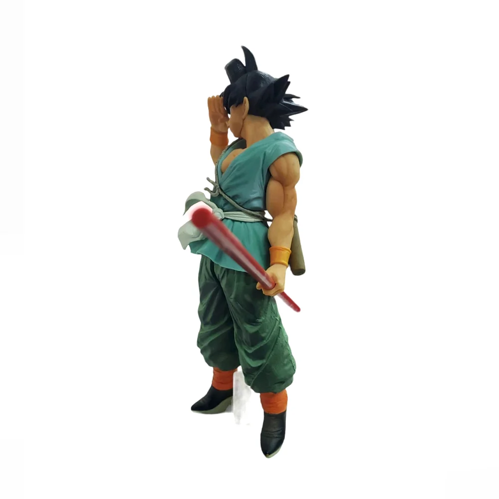 Figura de colección dragon ball gt-goku con traje verde y bastón, 27cm / dm5219
