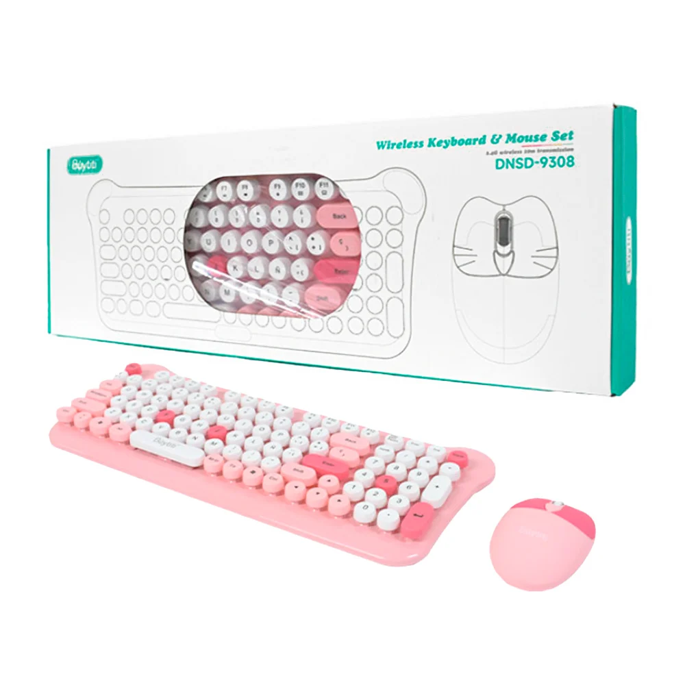 Combo teclado y mouse inalámbricos buytiti con teclas mecánicas, variedad de colores / dnsd-9308