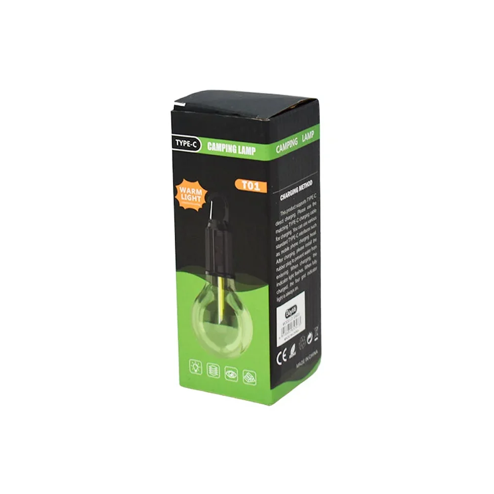 Lámpara / foco de luz cálida camping lamp diseño redondo con entrada tipo c / t01