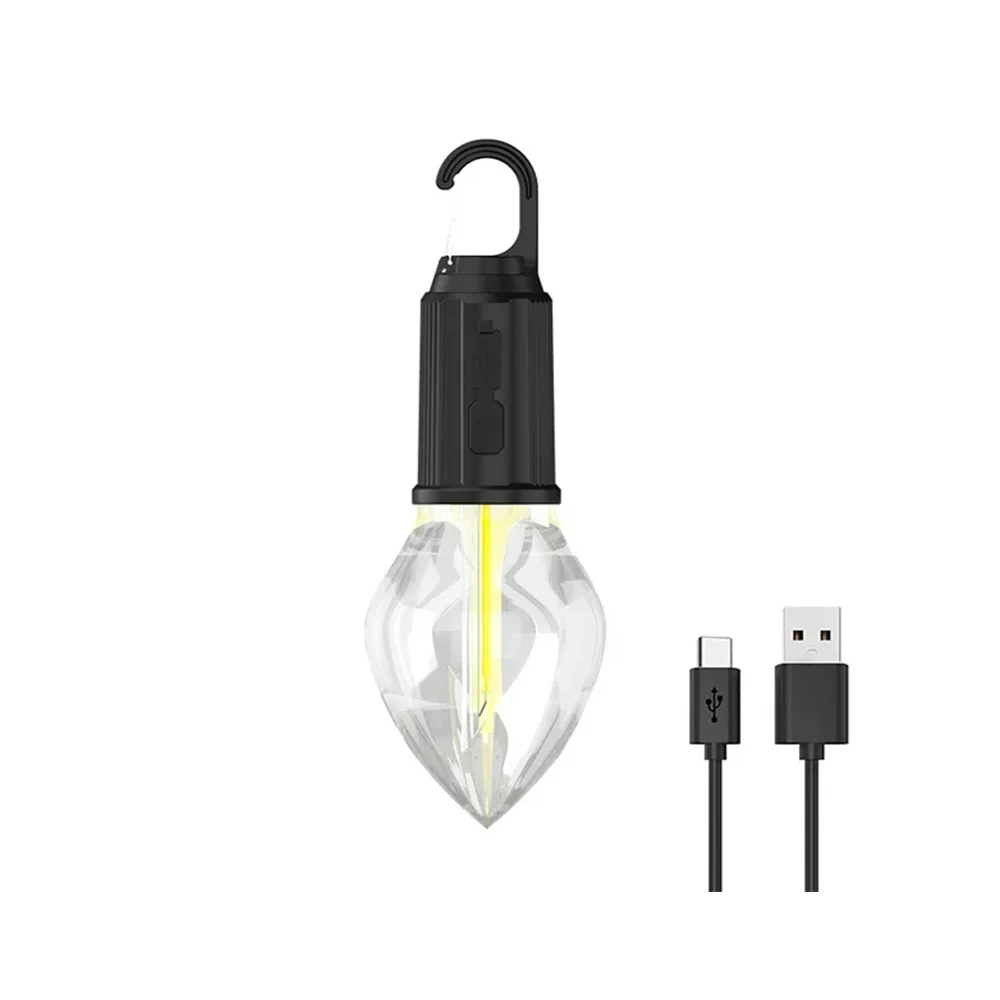 Lámpara / foco de luz cálida camping lamp diseño de ovalo con entrada tipo c / qdp-023