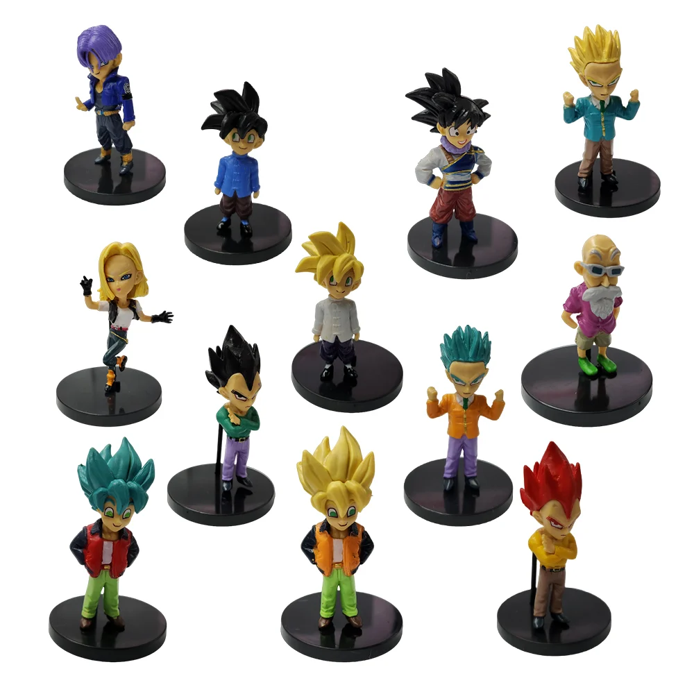 Paquete con 12 figuras coleccionables de personajes dragon ball con base, variedad de modelos / dm2150 / lz-14