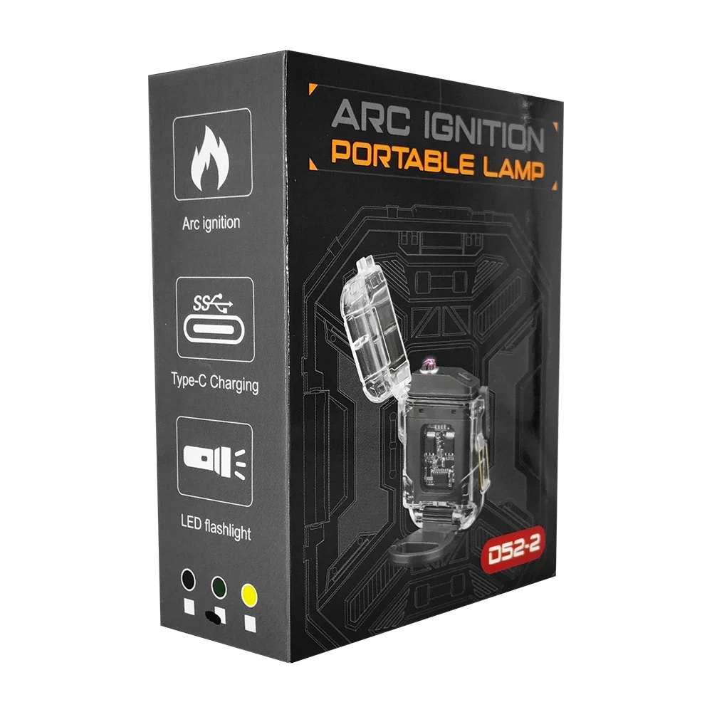 Encendedor electrico recargable con lámpara / arc ignition portable lamp / d52-2