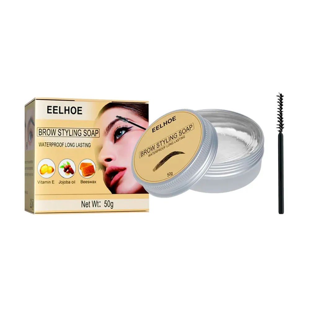 Jabón de larga duración con extracto de vitamina e, aceite de jojoba y cera de abejas para estilizar las cejas, 50g / eelhoe / dz162-f