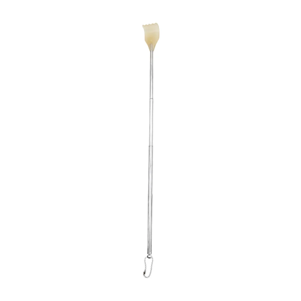 1pza Manita rascadora traslúcida con mango plegable metálico de 42 cm, variedad de usos / e4014