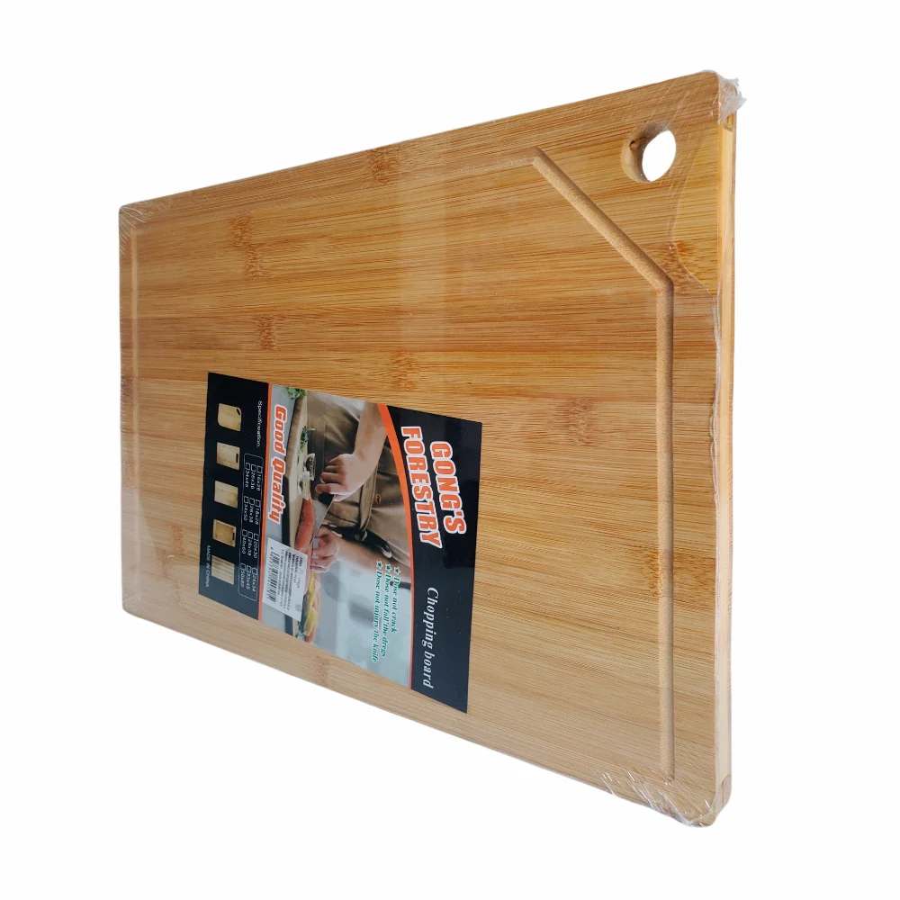 Tabla de bambú rectangular para picar alimentos, 38x28x1.5cm / gongs forestry / e4058