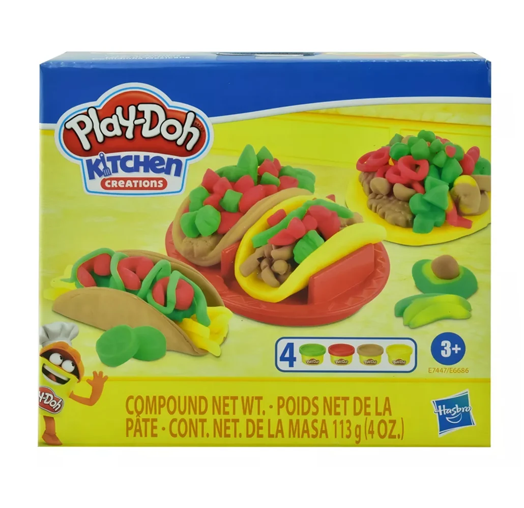 Set play doh, con 4 masas y accesorios para hacer tacos y tortillas, set de tacos divertidos / 653232