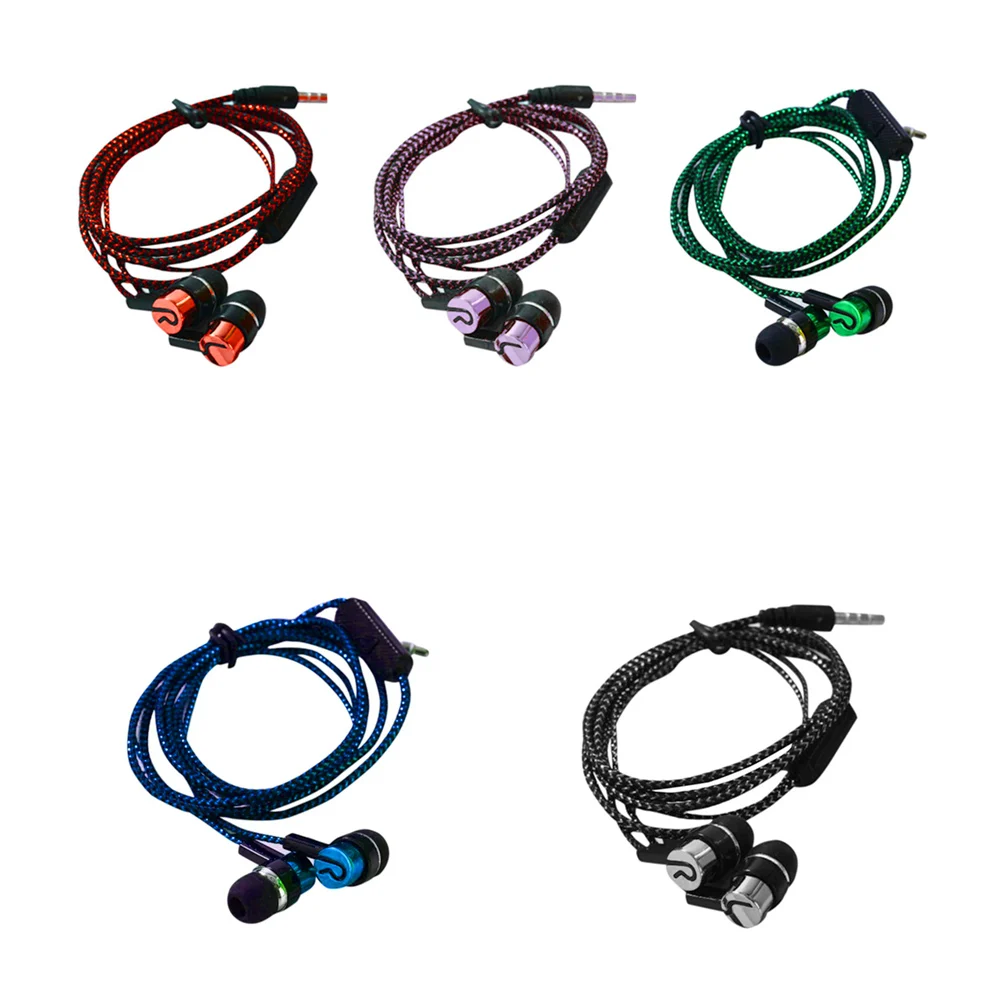 Audífonos alámbricos fx con cable tipo cuerda y manos libres, variedad de colores / ear-805