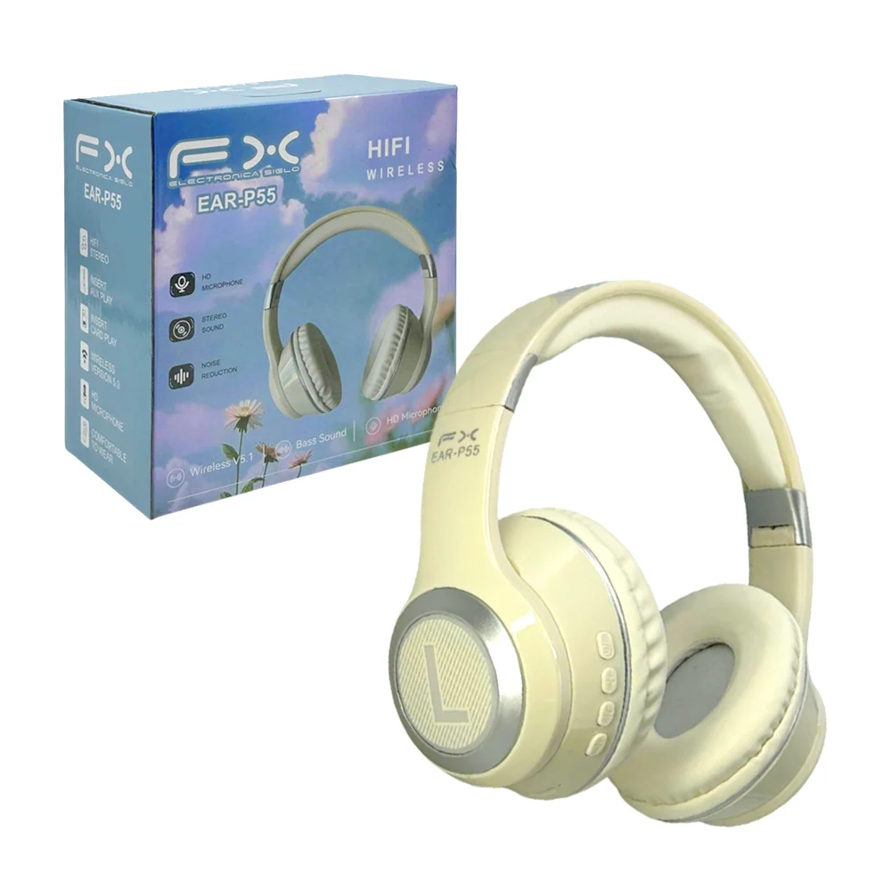 Audífonos / diadema bluetooth con luz led y ranura para micro sd, variedad de colores / ear-p55