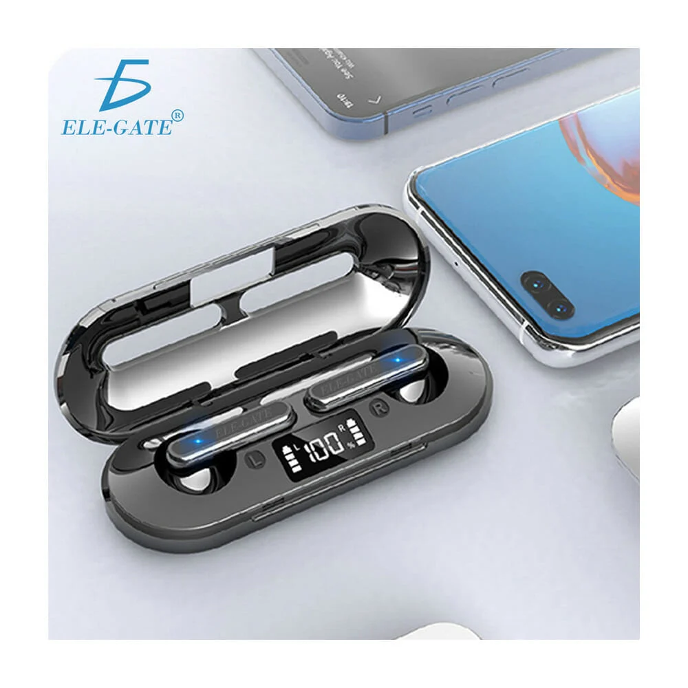 Audífonos inalámbricos bluetooth ele-gate con estuche alargado indicador de batería, variedad de colores / ear.bt.v60