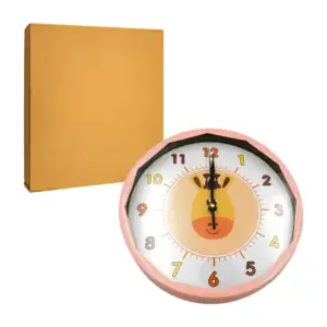 Reloj de pared redondo con estampado de animales animados, 26cm, vari…