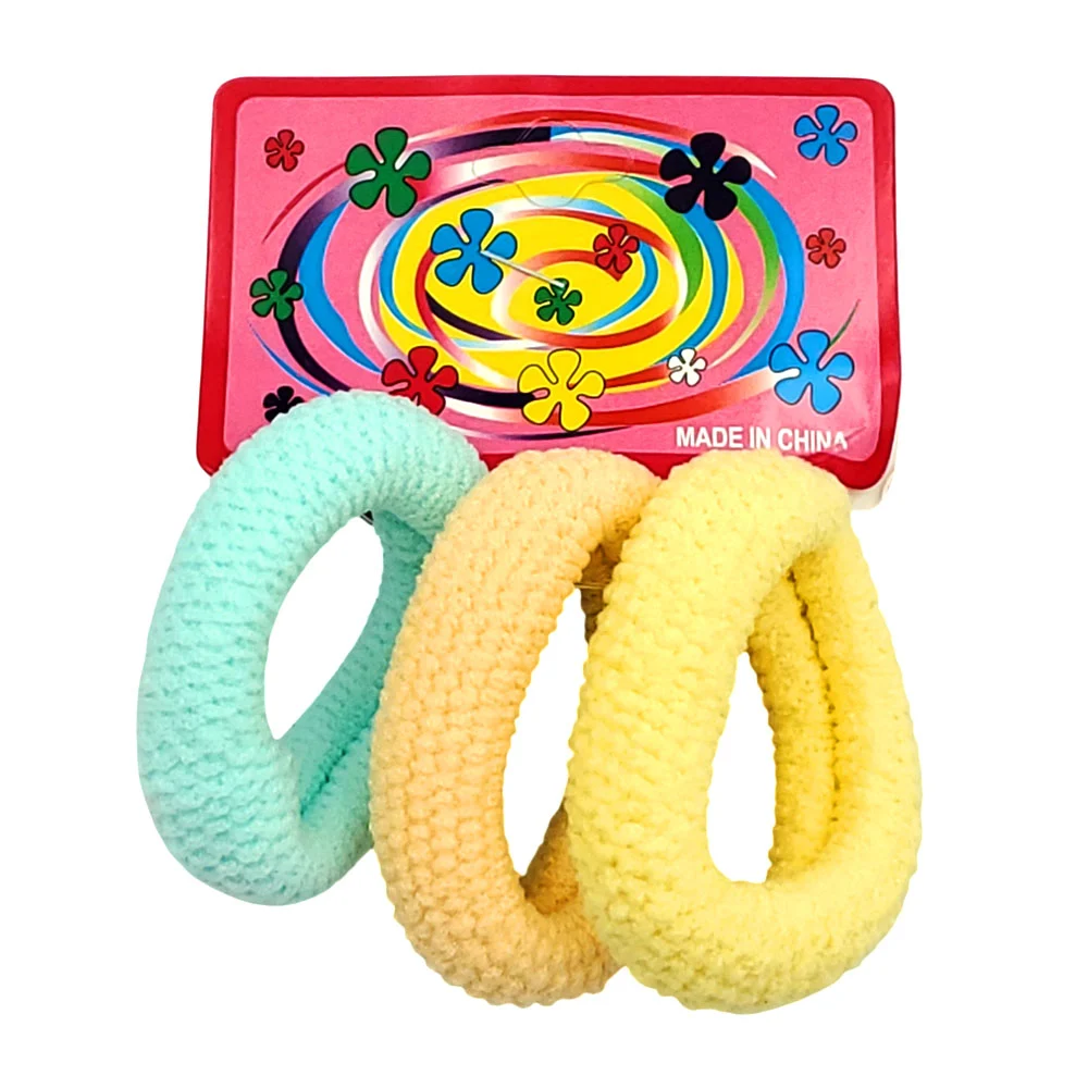 Blíster de 3 donas para el cabello, pequeñas, variedad de colores tipo pastel / f146