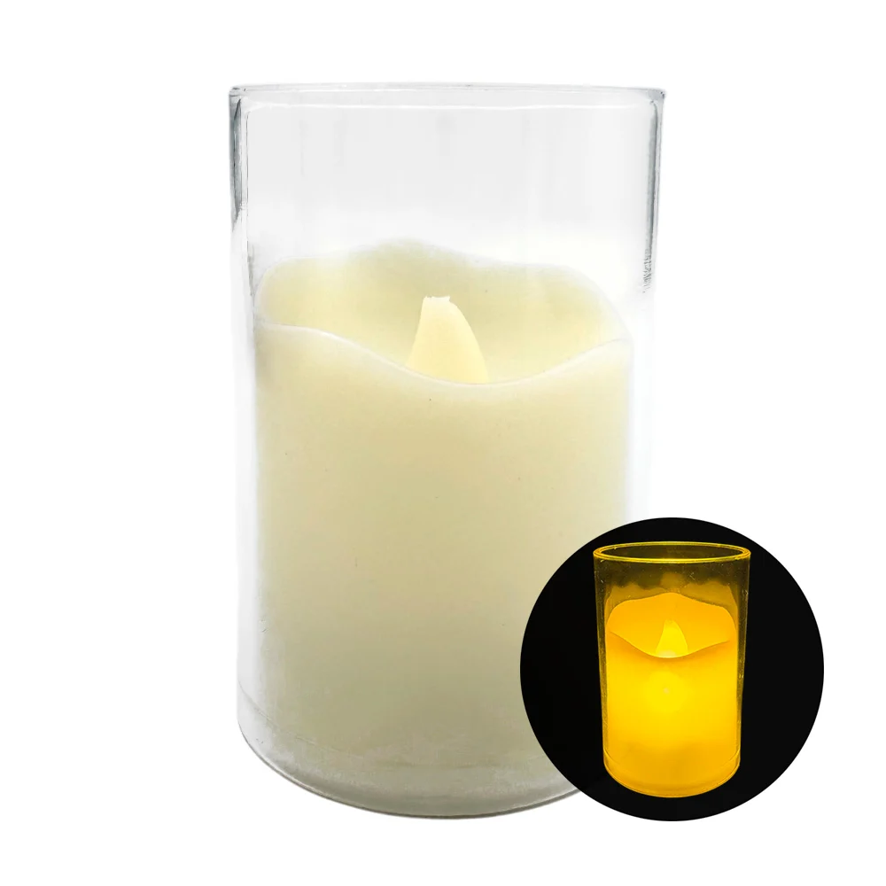 1pza Lámpara pequeña en forma de veladora, de luz cálida y uso decorativo, variedad de usos / 6x4cm / candle light