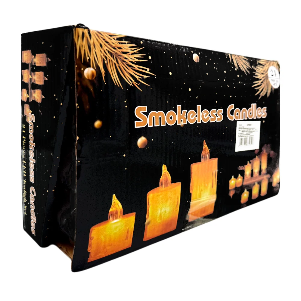 1pza Vela transparente led con efecto de brillantina y luz cálida, variedad de usos / smokeless candles / f3185 / 8x4cms - Imagen 3