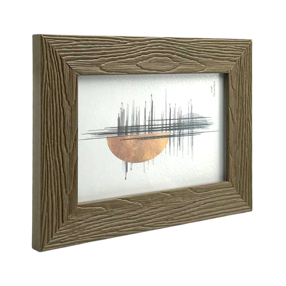 Portarretrato decorativo de 10x15cm y marco con textura tipo tronco de árbol / f3502