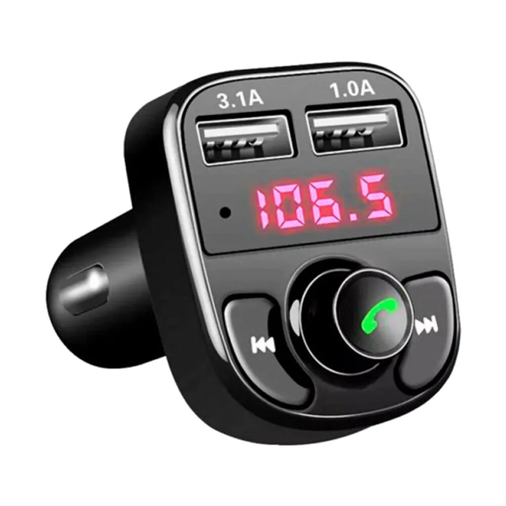 Transmisor Fm Bluetooth Auto Manos Libres Cargador 2 Usb 3.1