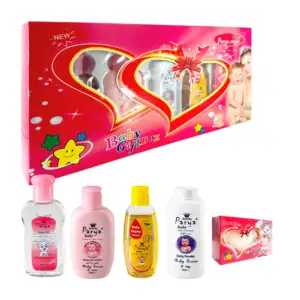Kit de baño para el bebé con aceite, loción, talco, shampoo y jabón /…