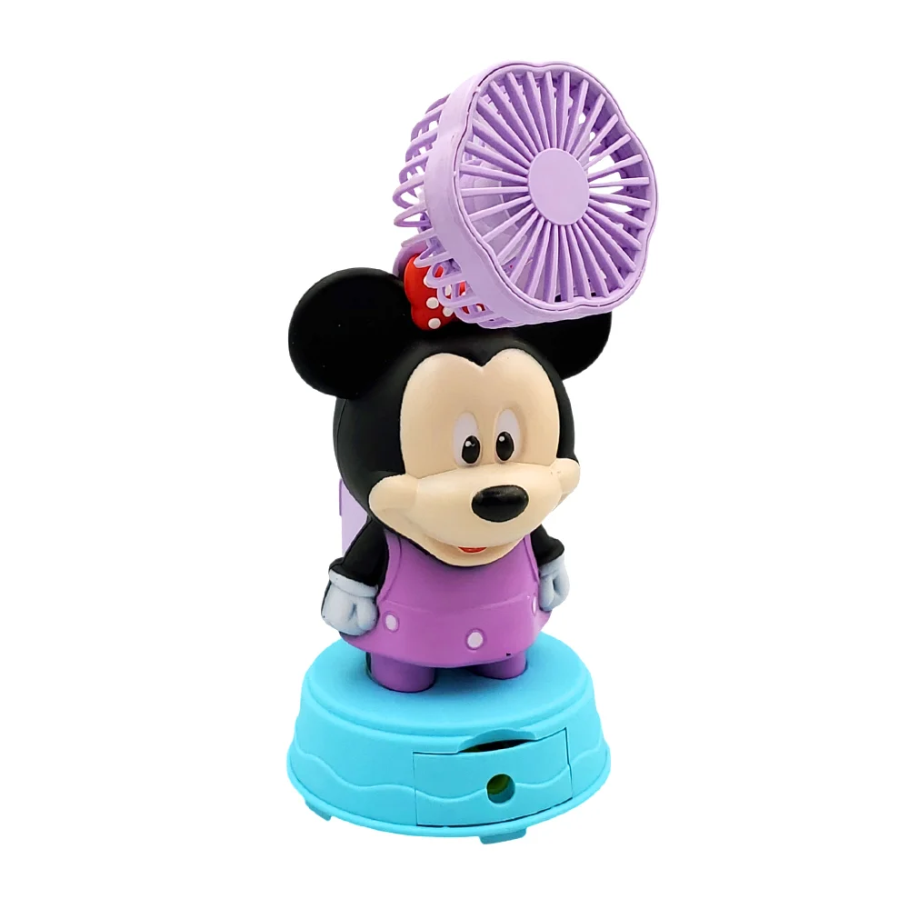 Ventilador recargable con 3 velocidades y diseño oso lotso + base con sacapuntas, variedad de colores / table fan / fs-4417
