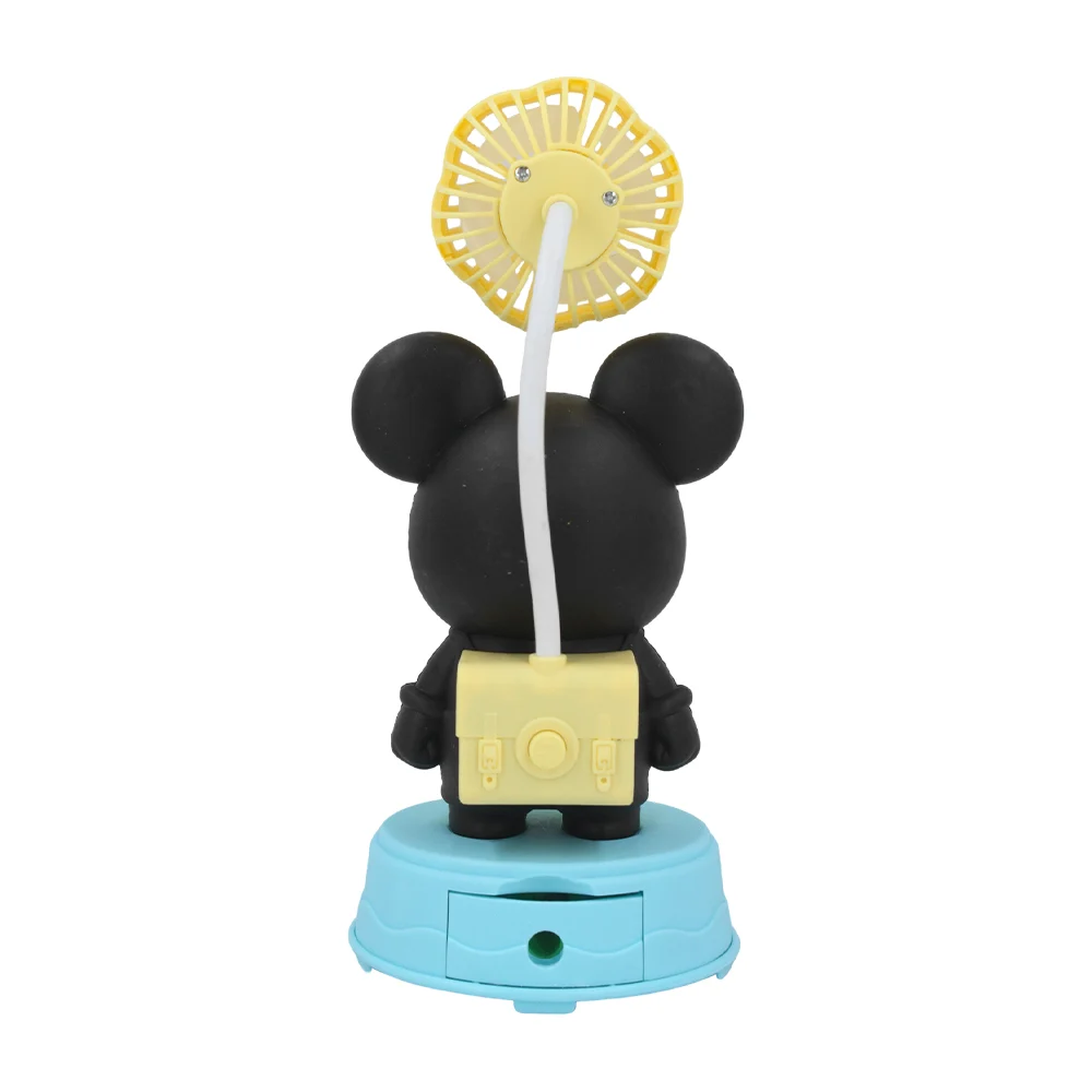 Ventilador recargable con 3 velocidades y diseño mickey mouse o minnie + base con sacapuntas, variedad de colores / table fan / fs-4419