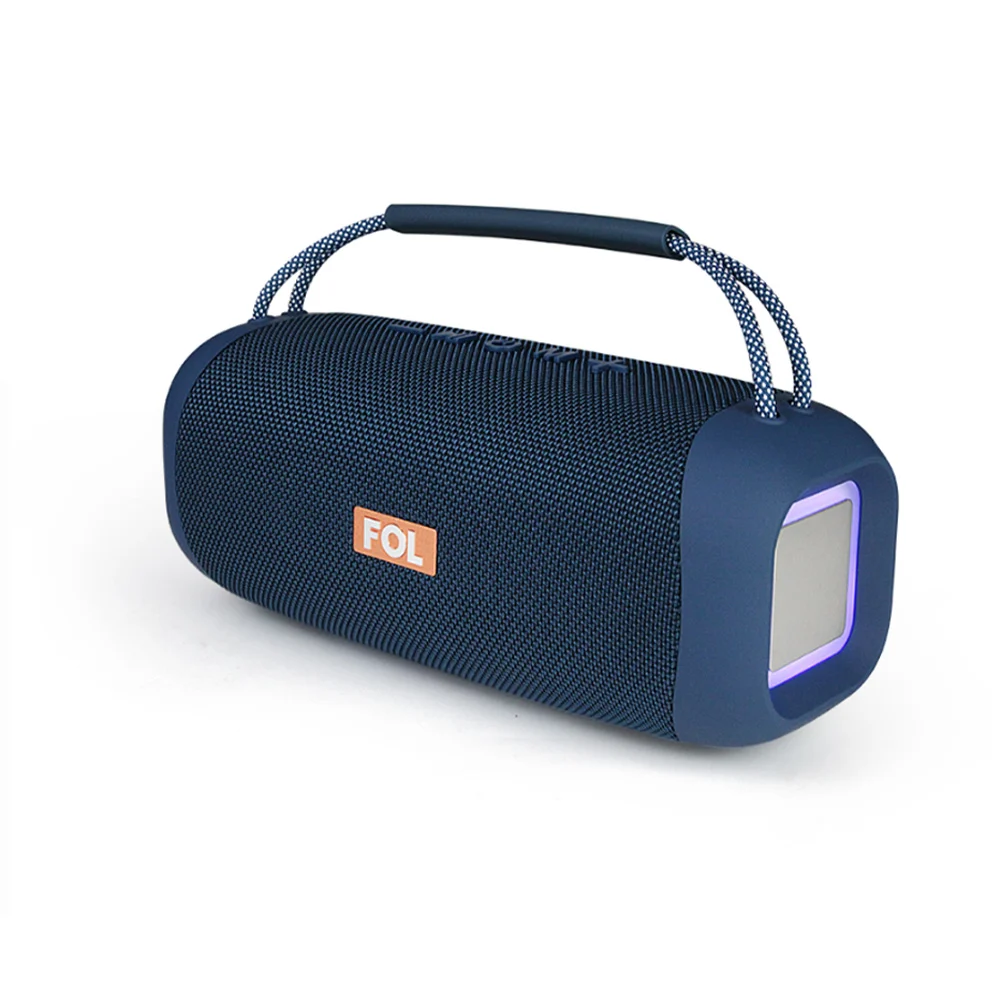 1pza Bocina inalámbrica fol, bicolor, con asa agarradera, botones de reproducción en la parte superior, puertos de carga y/o conexión e iluminación rgb lateral, variedad de colores / bt-fs-s263