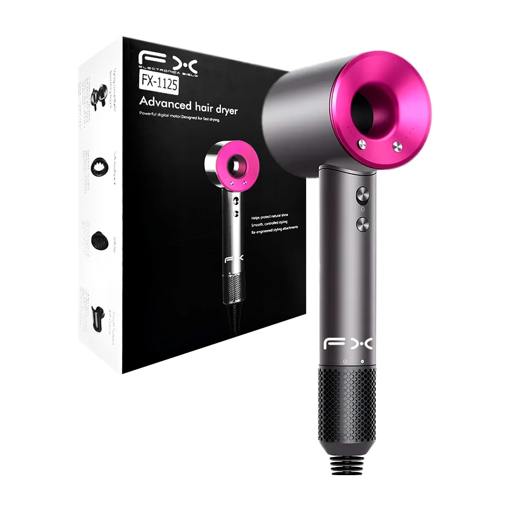 Secador de cabello profesional con 5 cabezales difusores, 3 velocidades, 4 temperaturas y base adherible, variedad de colores / fx-1125 / advanced hair dryer / fx