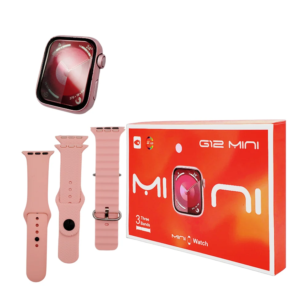 Smart watch g12 mini con 3 correas intercambiables, variedad de colores / g12-mini