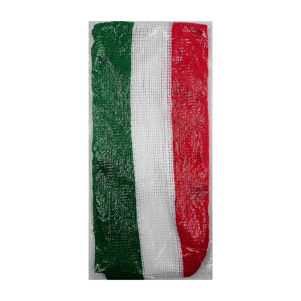 1pza Banda tejida con tiras tipo bufanda multifuncional tricolor 184x14cm aprox. / gq-ff