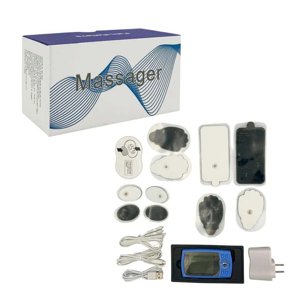 Electro-estimulador masajeador con 10 parches de electrodos / massager / pain-relieve / gd-632