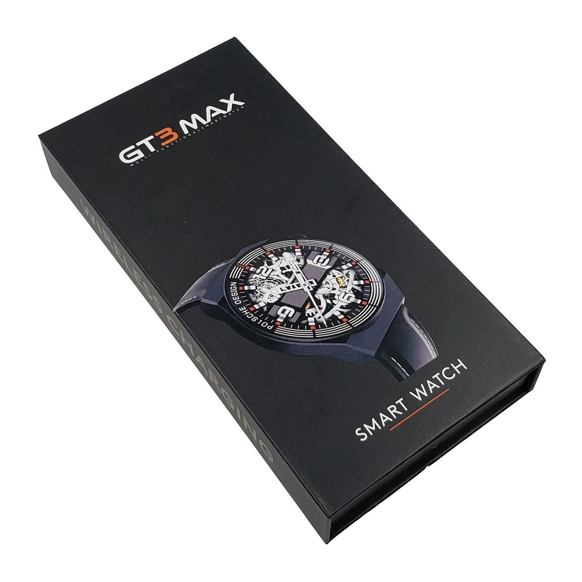 Reloj smartwatch redondo con 1 correa de plástico, 1 correa metálica y 1 correa de piel sintética / gt3 max