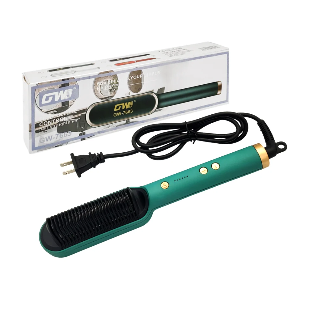 Cepillo térmico alisador eléctrico para cabello, variedad de colores  / straight comb, your simple / gw-7663