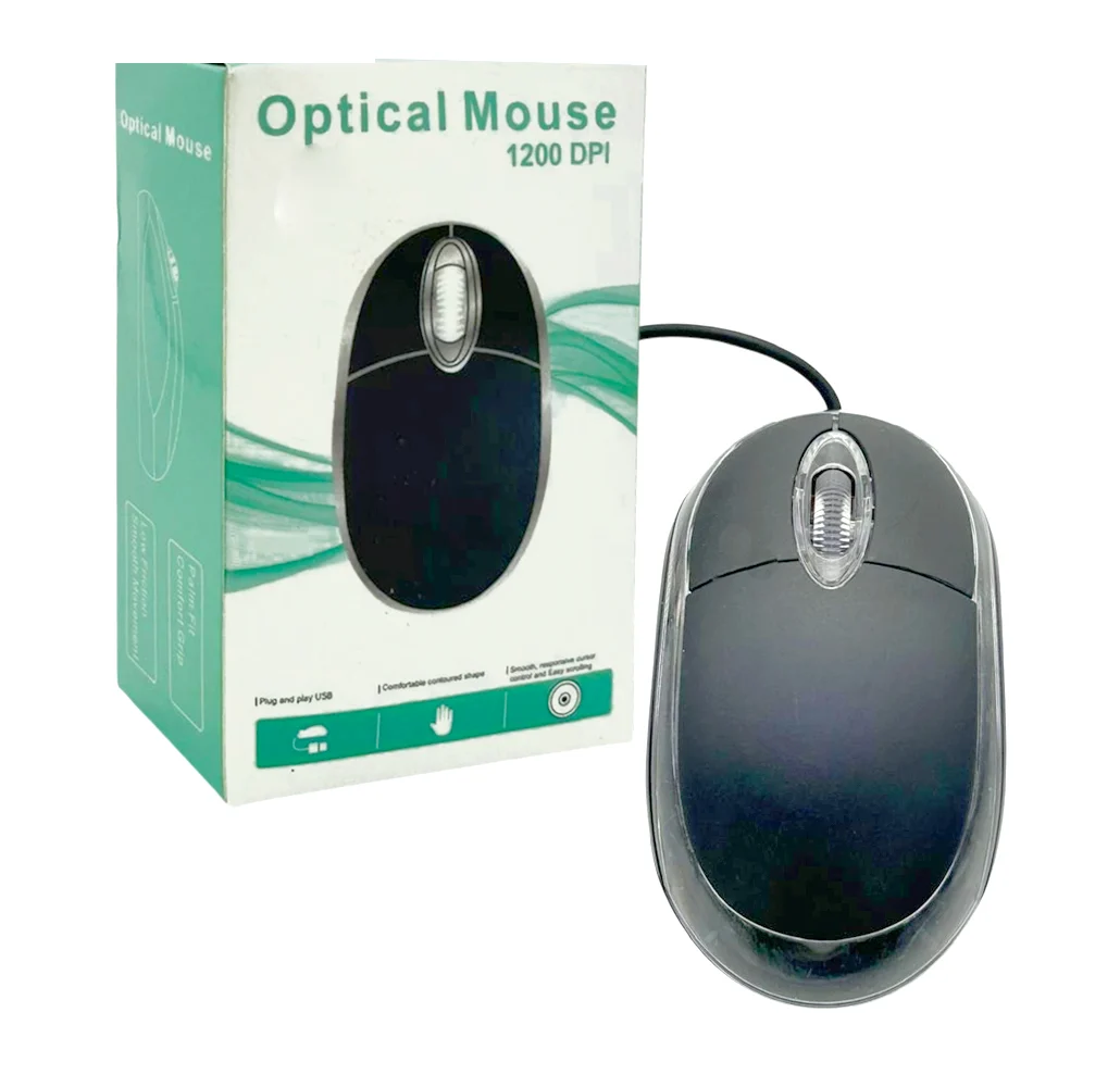 Mouse óptico alámbrico usb con 1200 dpi y luces led, variedad de colores / optical mouse / s-1 / tpm010
