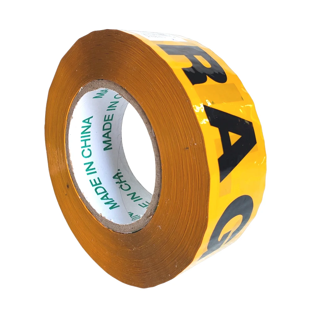 1pza Rollo de cinta adhesiva amarilla con leyenda de fragil, 4.5cm de grosor, 250m / h1142