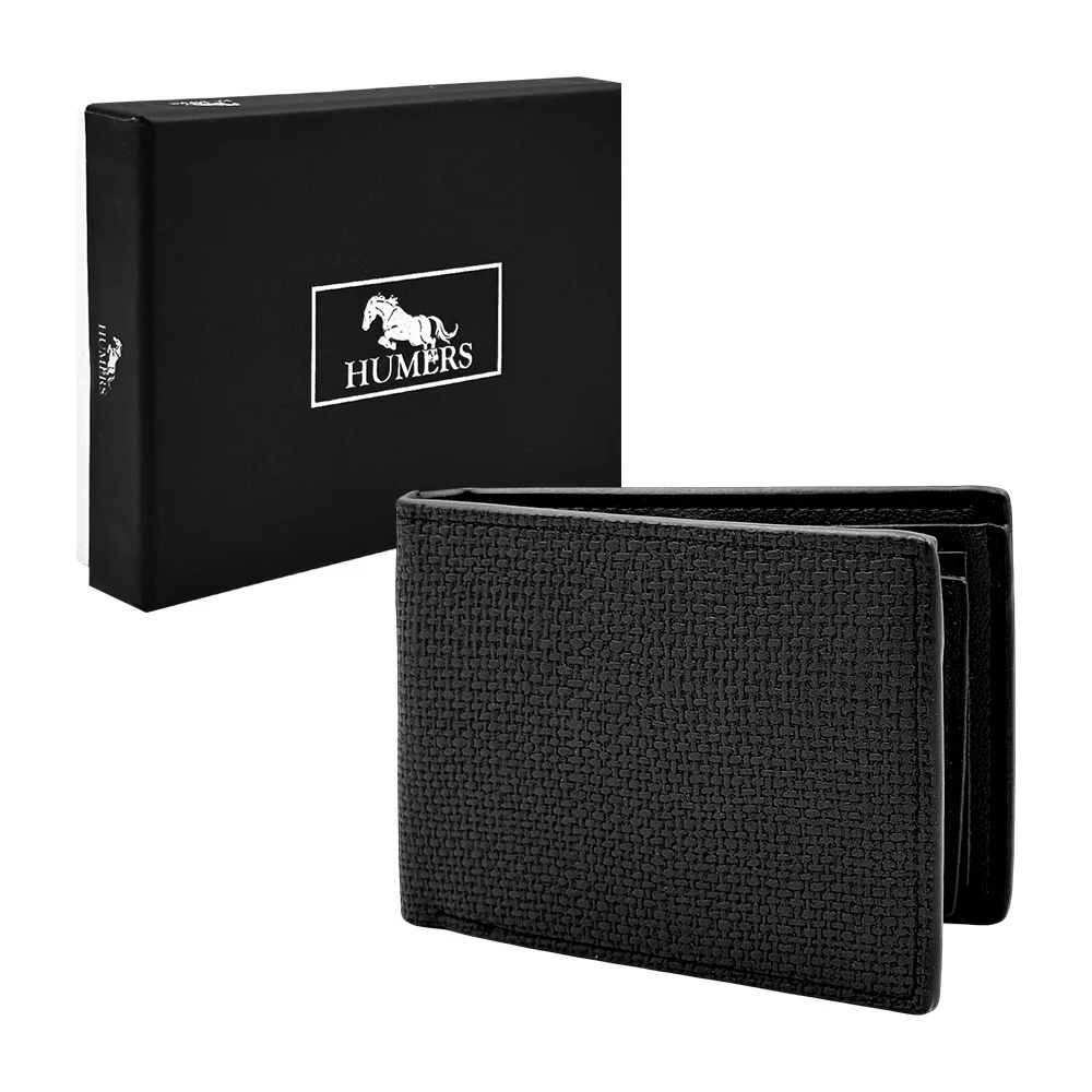 Cartera - billetera humers para caballero de piel sintética con diseño texturizado multiples compartimentos, variedad de colores / h3113negro / h3113 / h3113cafe