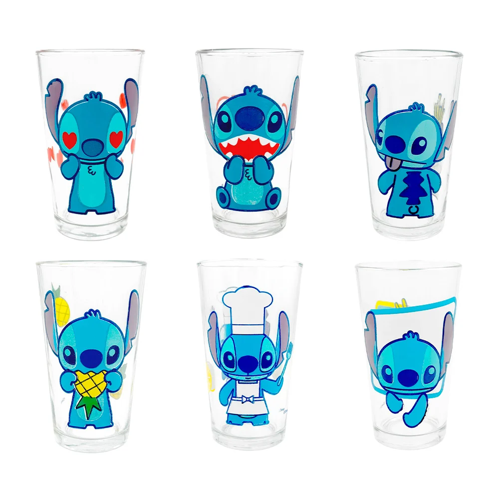 1pza vaso de cristal con estampado de stitch 480ml, variedad de diseños / disney stitch / vaso de vidrio / h3-vr295 / 097800
