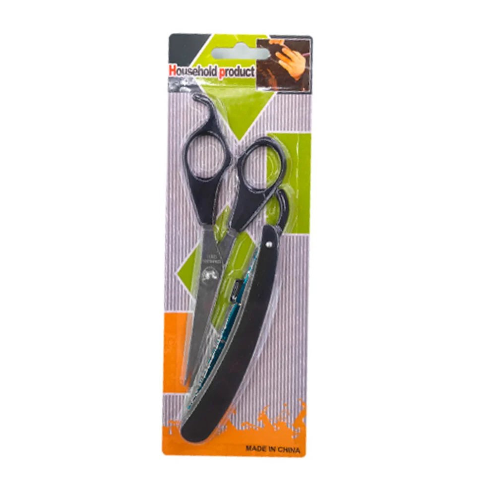 Set tijeras y navaja para cortar el cabello / household product