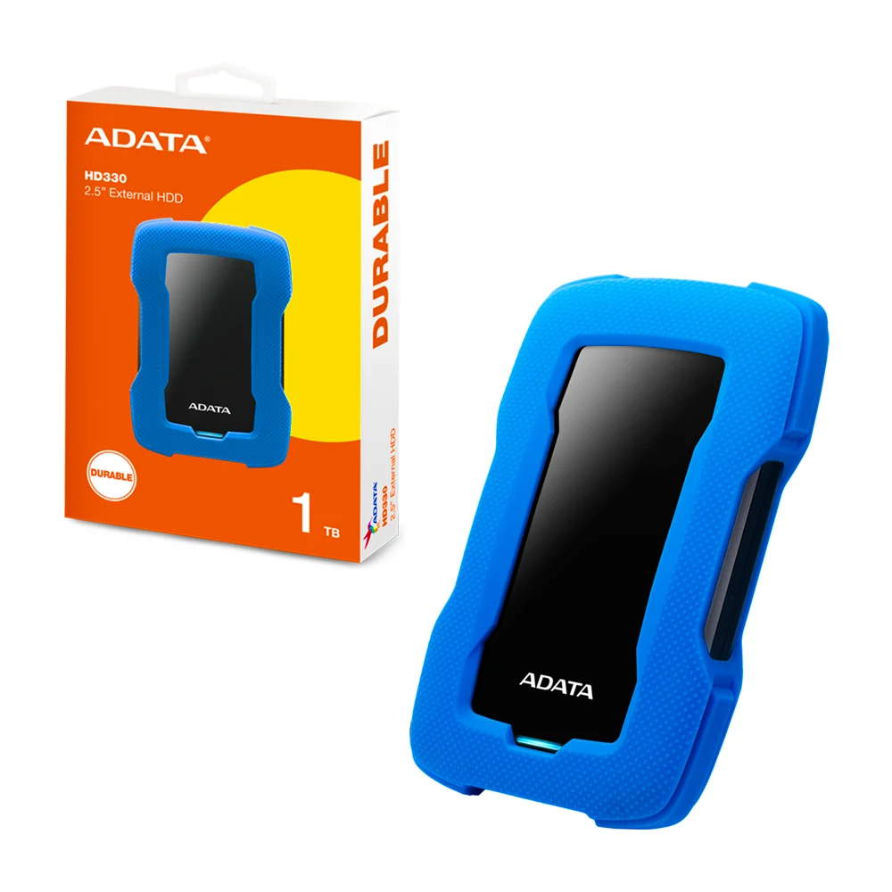 Unidad de disco duro externo adata hd330 color azul con puerto usb 3.1 y capacidad de 1tb / ahd330-1tu31-cbl