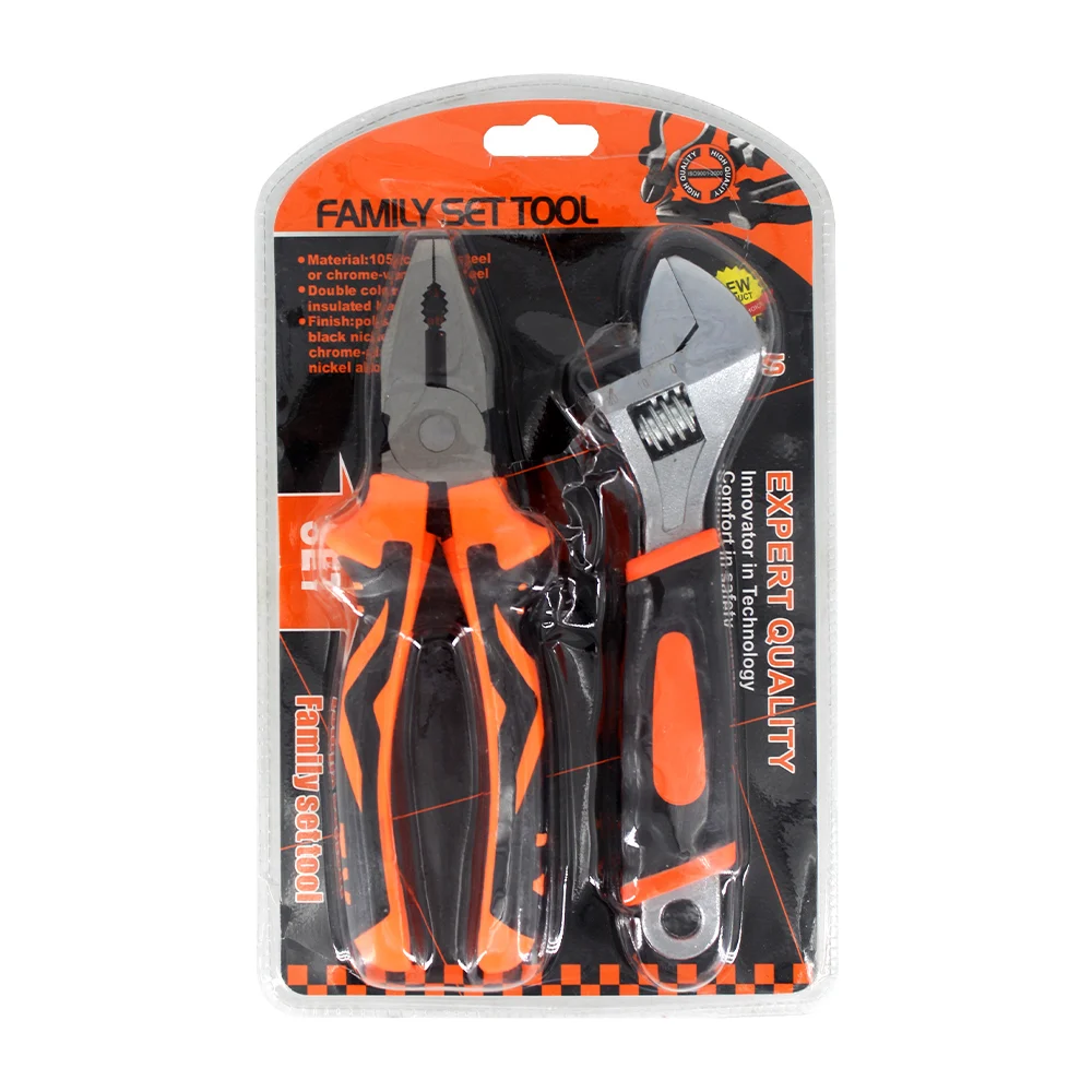 Set de pinza mecánica y llave perica, color naranja con negro / herm.03.8