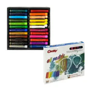 Paquete de 24 crayones óleo pastel graso, variedad de colores / cooky…