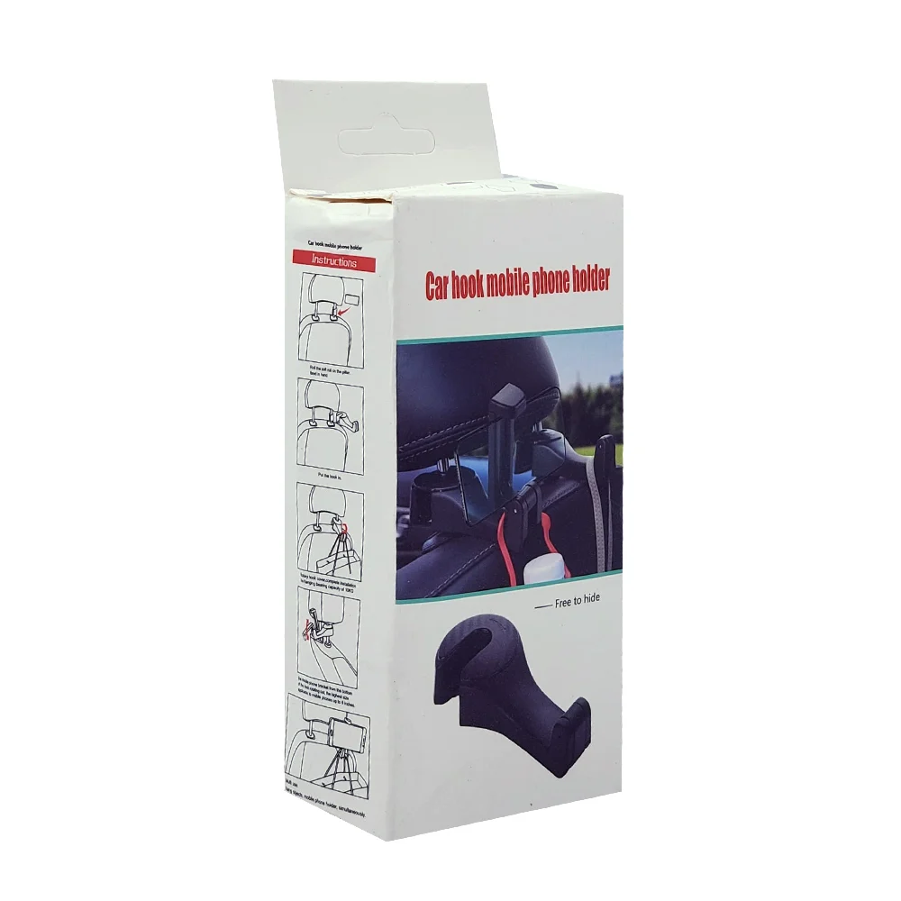 Soporte plegable para teléfono celular con gancho para asiento de carro automóvil / car hook mobile phone holder