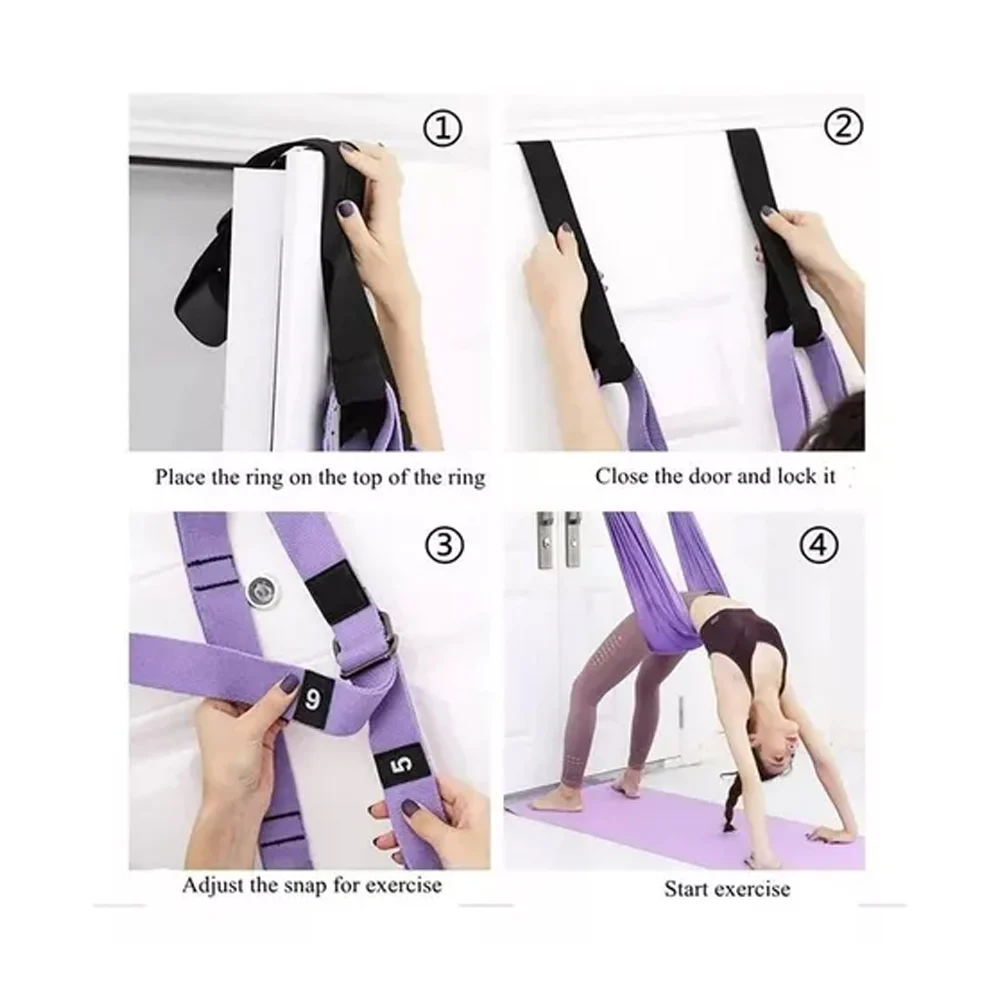 Correa ajustable para yoga aérea tipo columpio para estiramiento y flexibilidad, variedad de colores / aerial yoga rope / hl-yd9982