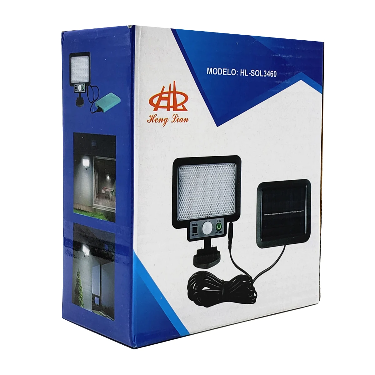 Lámpara / reflector led para exterior con panel solar / hl-sol3460