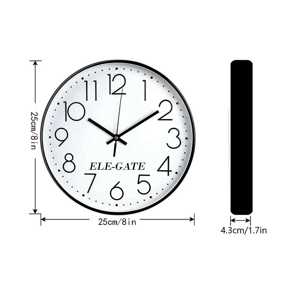 Reloj redondo de pared de cuarzo con mecanismo silencioso