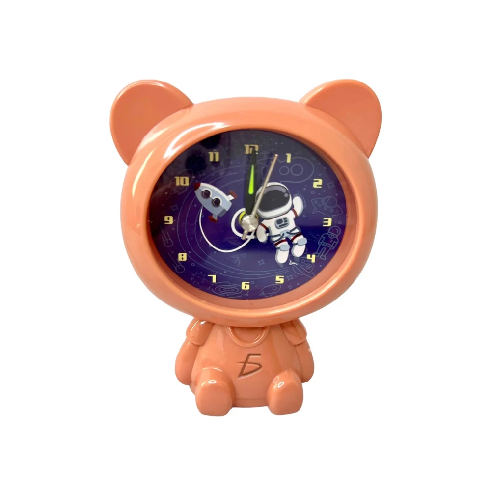 Reloj despertador en forma de oso con diseño astronauta de vinilo, variedad de colores / hog.256